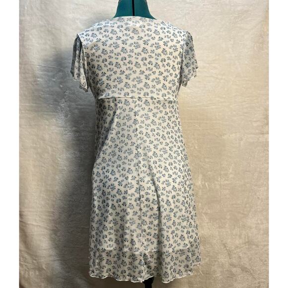 See You Monday Babydoll Dress Size L Light Whimsical Dainty Floral Cottage Faire - Picture 3 of 9